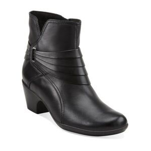 Clarks Bendable Collection Ingalls Pecos Leather Booties Women’s Size 9 Black